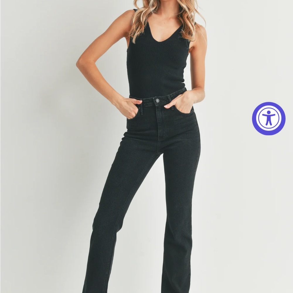 Just Black Women's Boot Cut Leg Jeans - Black
